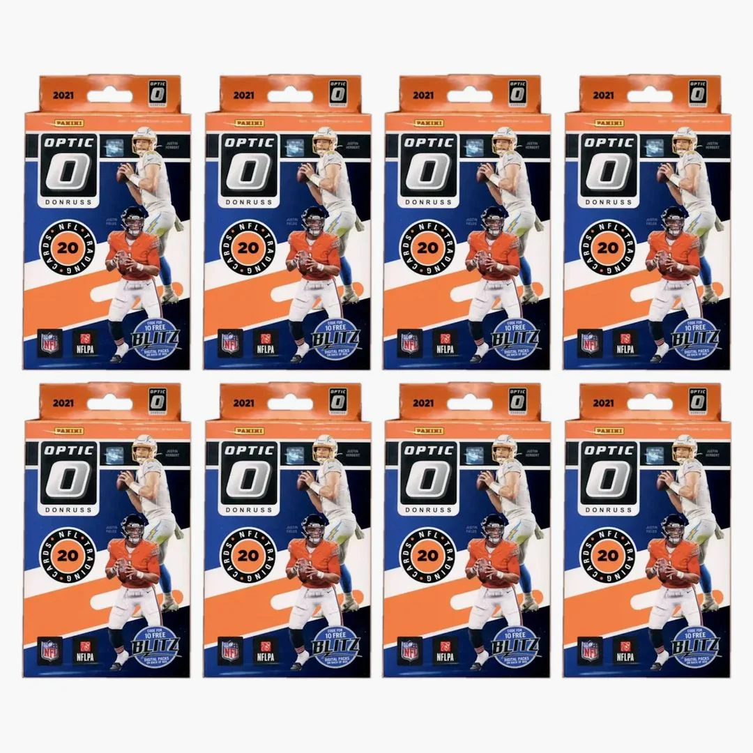 2021 Panini Donruss Optic Football Hanger Box (blue Scope Parallels) 8x Lot