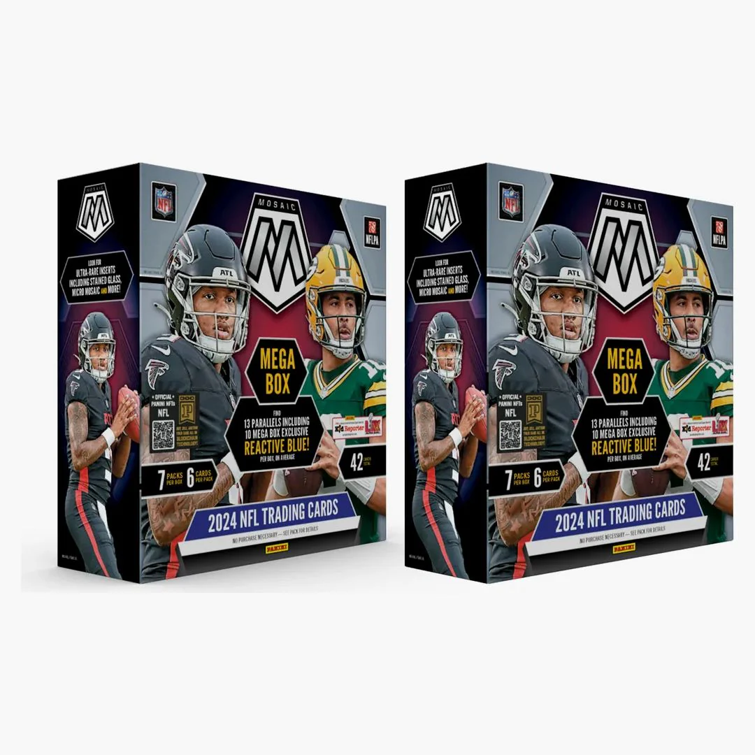 2024 Panini Mosaic Football Mega Box (reactive Blue Parallel) 2x Lot