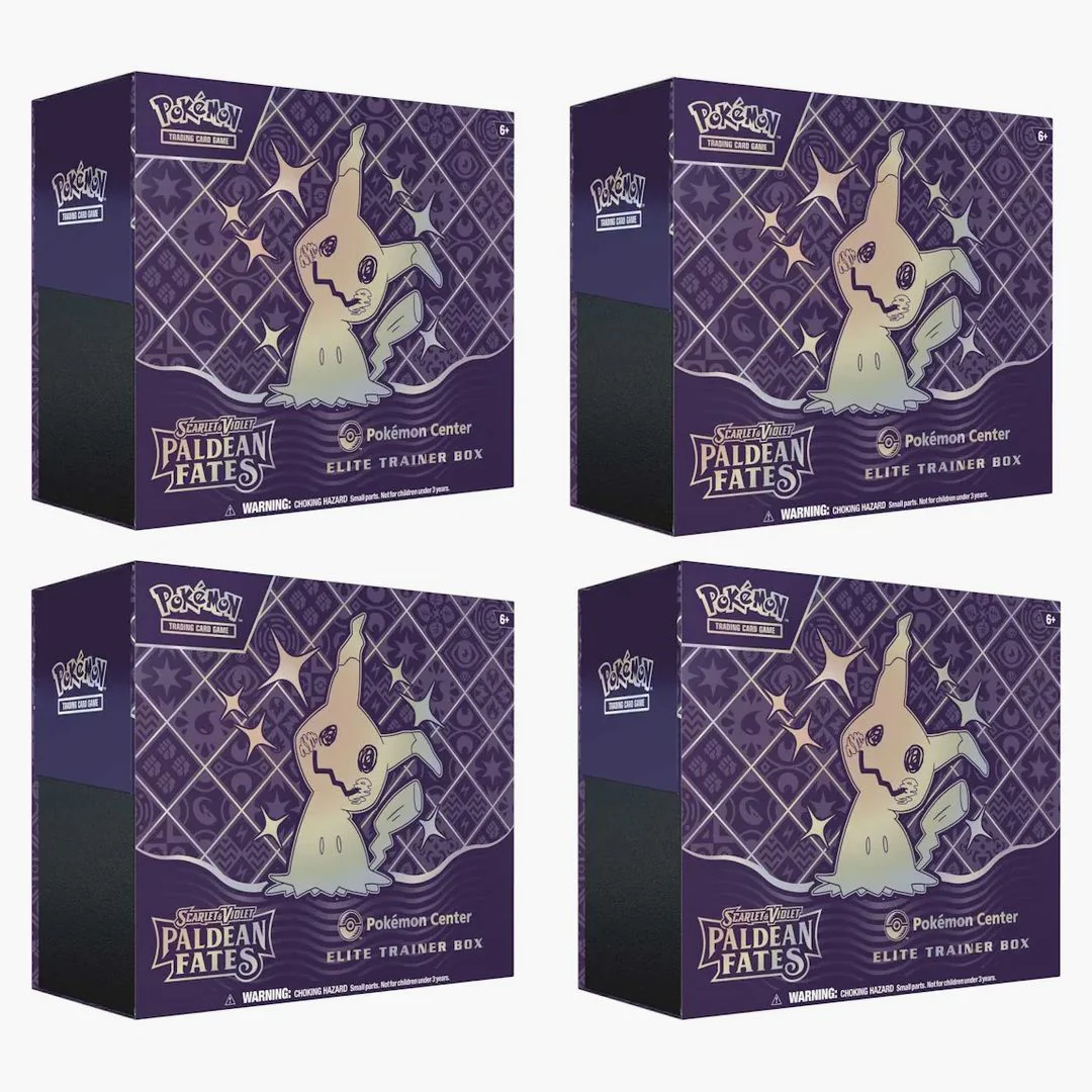 2024 Pokémon Scarlet & Violet Paldean Fates Pokemon Center Elite Trainer Box 4x Lot