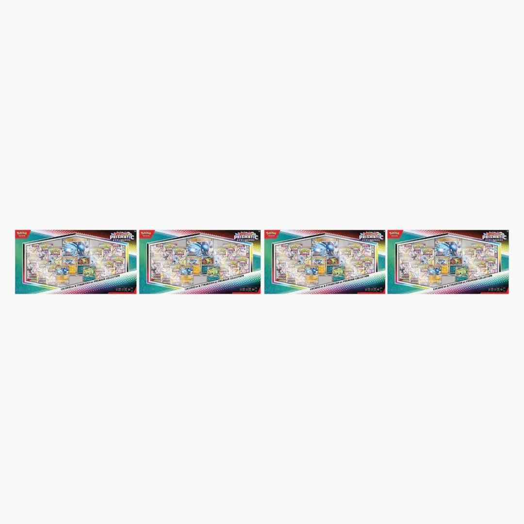 2025 Pokémon Scarlet & Violet Prismatic Evolutions Lucario Ex & Tyranitar Ex Premium Collection (sam's Club Exclusive) 4x Lot