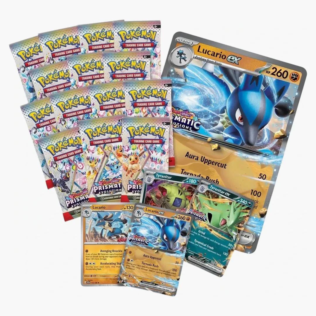 2025 Pokémon Scarlet & Violet Prismatic Evolutions Lucario Ex & Tyranitar Ex Premium Collection (sam's Club Exclusive) 4x Lot - Image 2