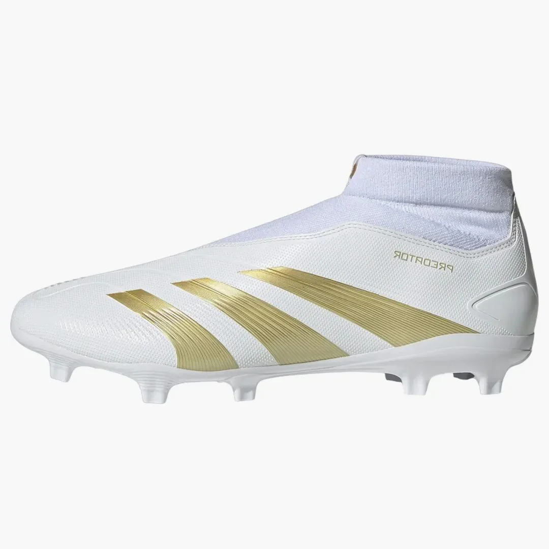 Adidas Predator League Laceless Fg Cloud White Gold Metallic Sandy Beige Met