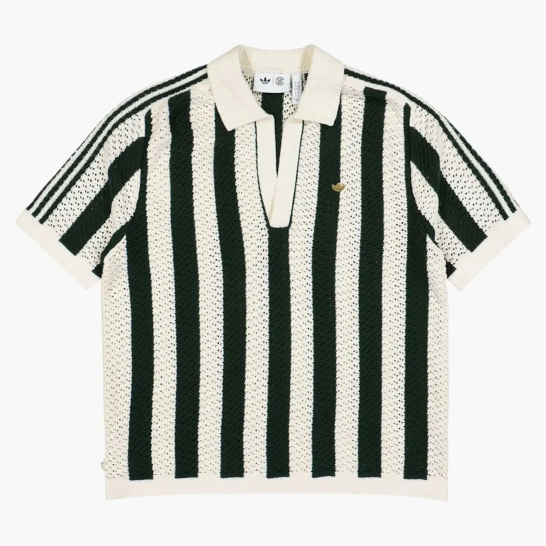 Adidas X Clot Knit Polo (asia Sizing) Green Night/cream White