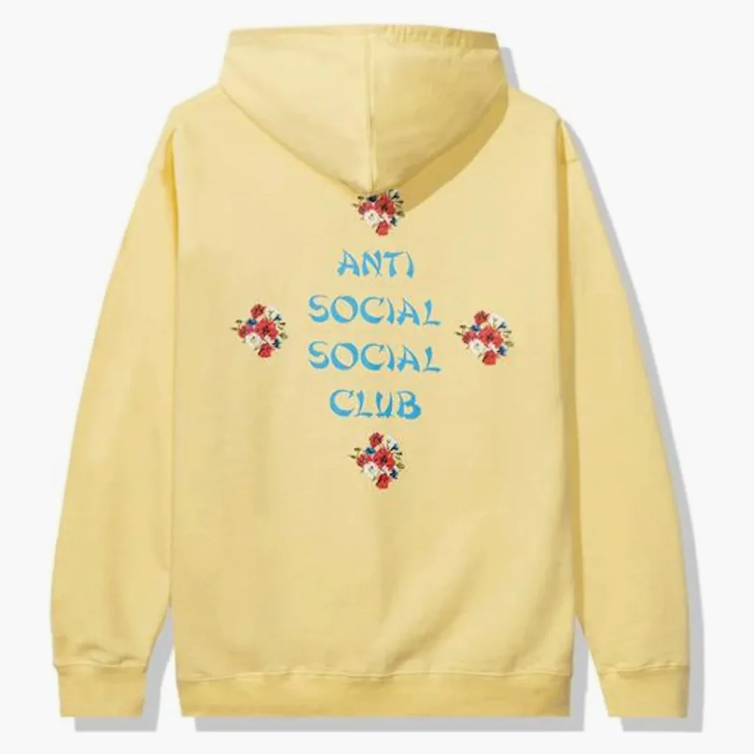 Anti Social Social Club 2 Much Of Heaven Hoodie Yellow - Image 2