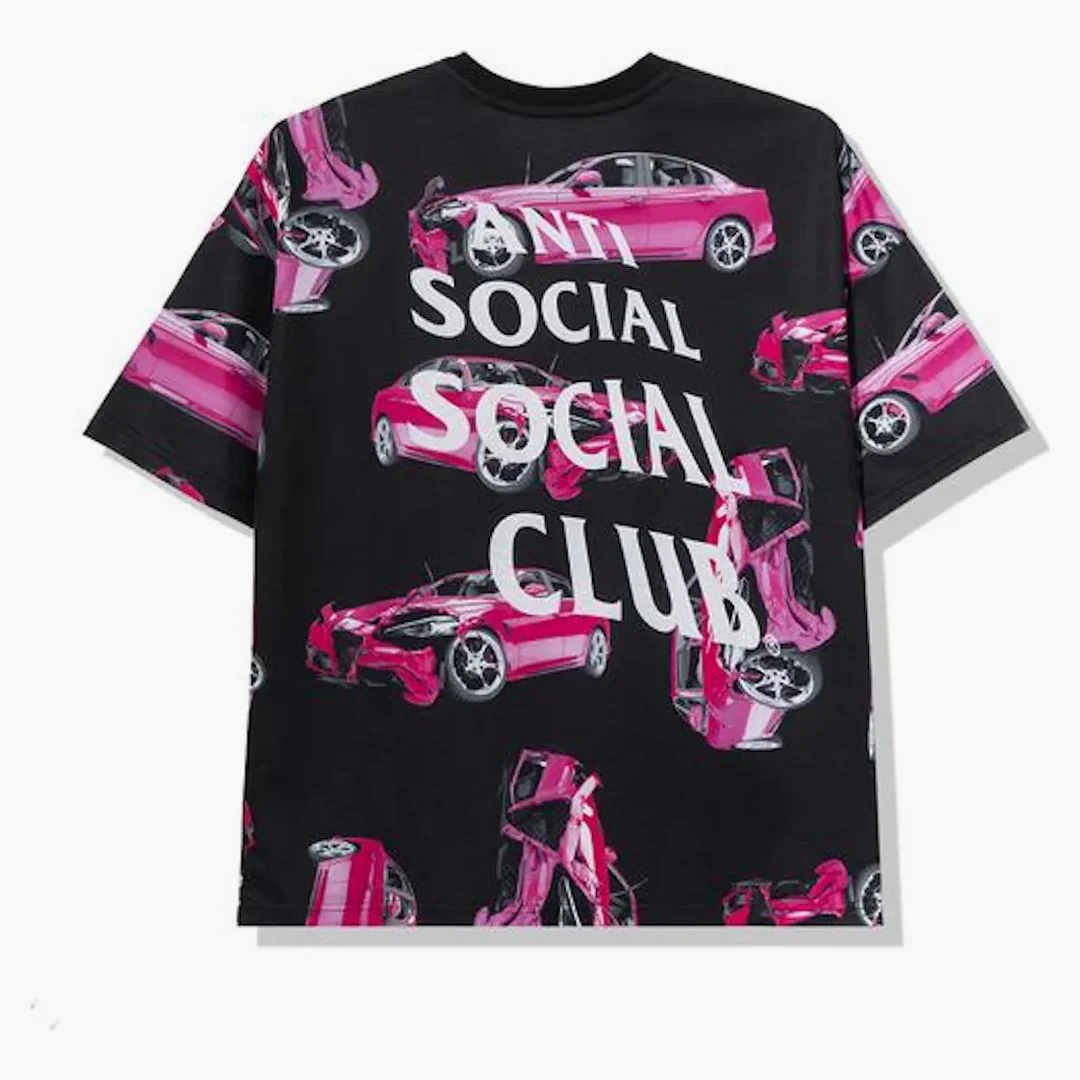 Anti Social Social Club 3am On Melrose All Over Tee Black/pink