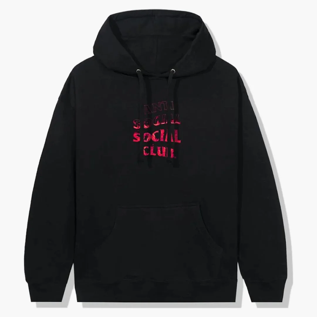 Anti Social Social Club A Fire Inside Pink Flame Hoodie Black - Image 2