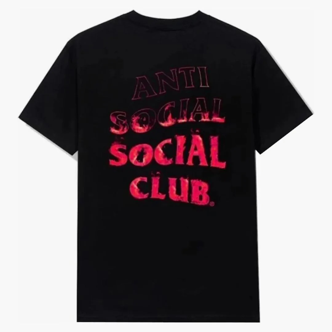Anti Social Social Club A Fire Inside Pink Flame Tee Black
