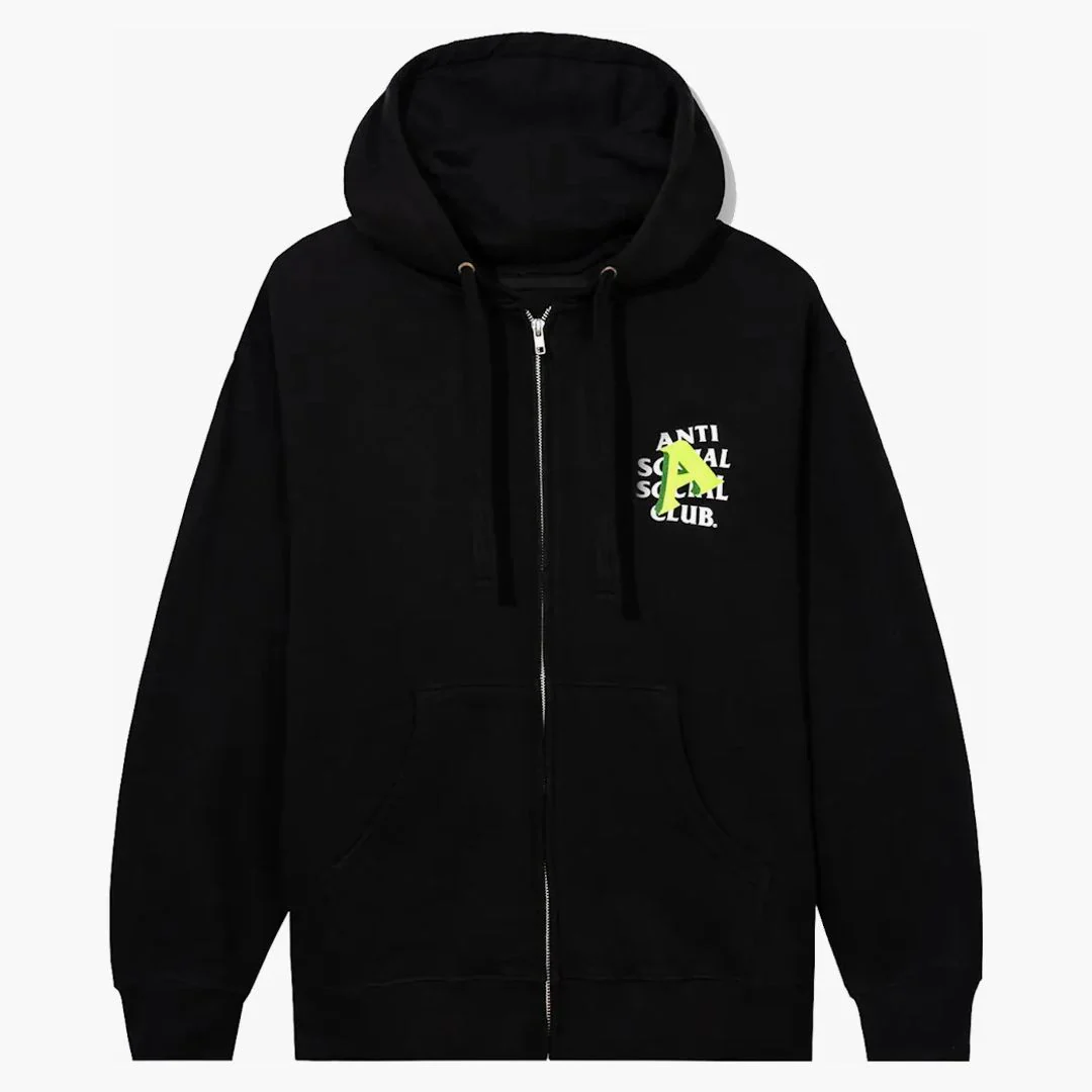 Anti Social Social Club A Is For Zip Hoodie Black