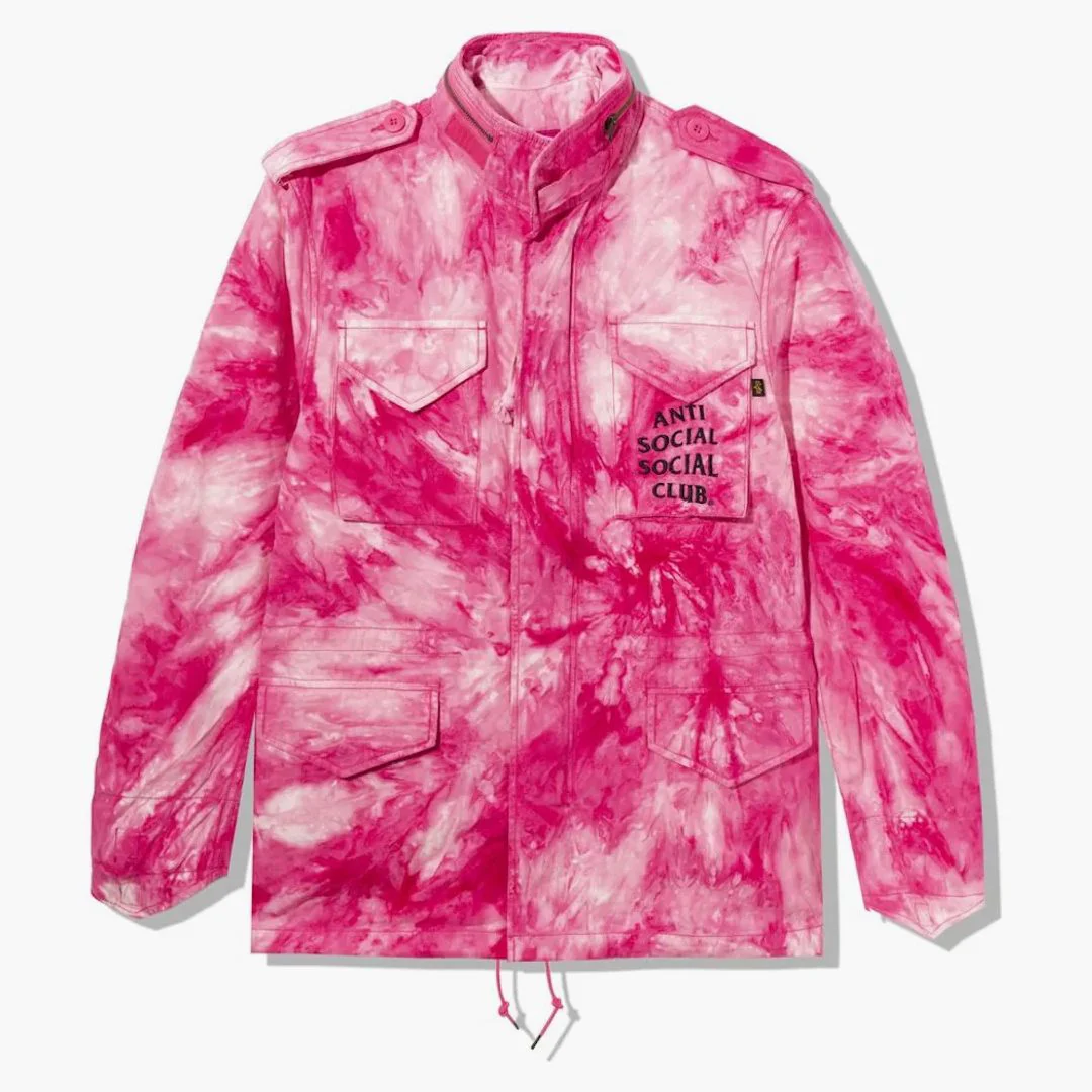 Anti Social Social Club Alpha Industries X Assc M-65 Jacket Tie Dye Pink - Image 2