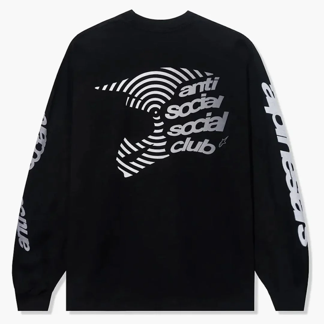 Anti Social Social Club Alpine Stars Helmet L/s Tee Black - Image 2