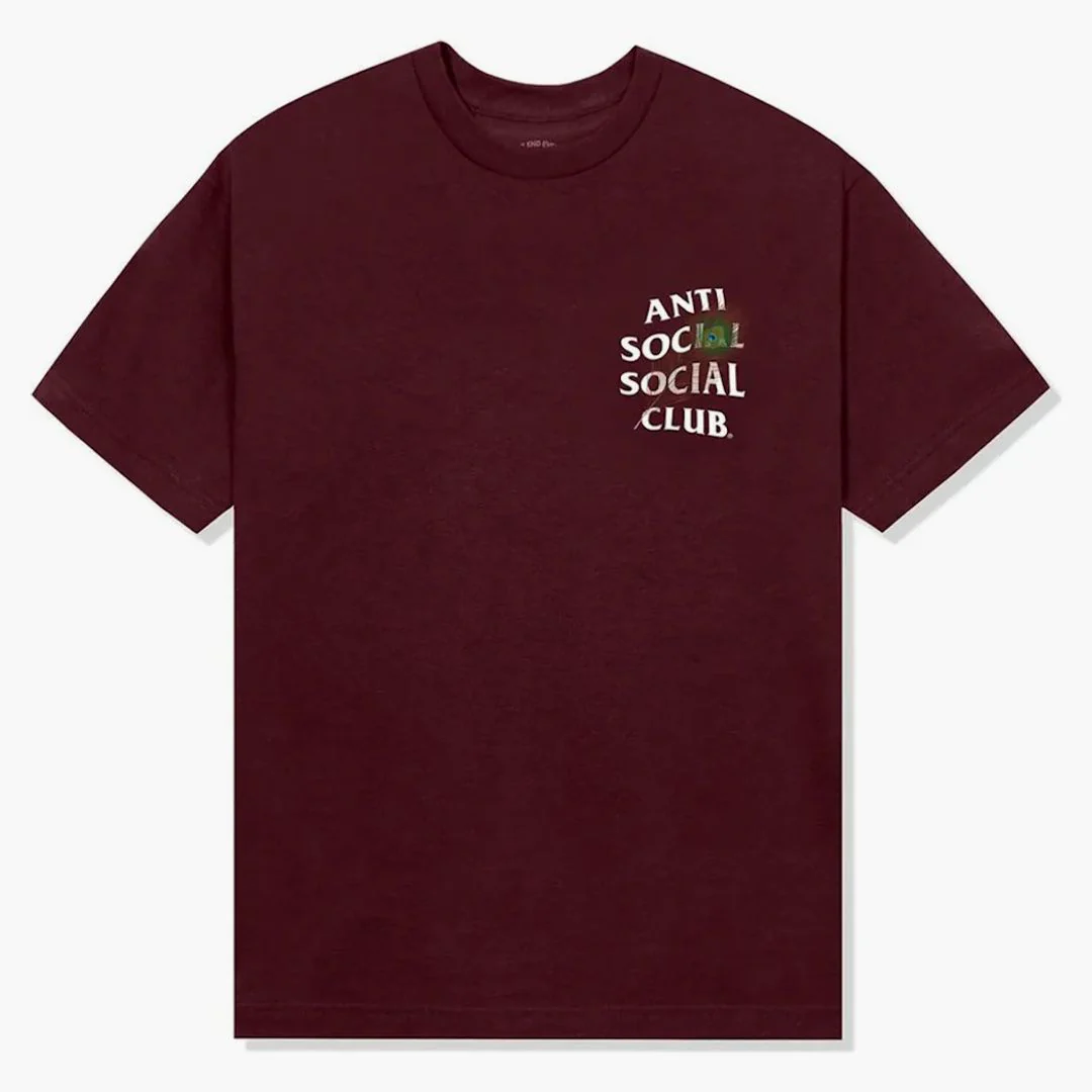 Anti Social Social Club Birdbath Tee Maroon - Image 2
