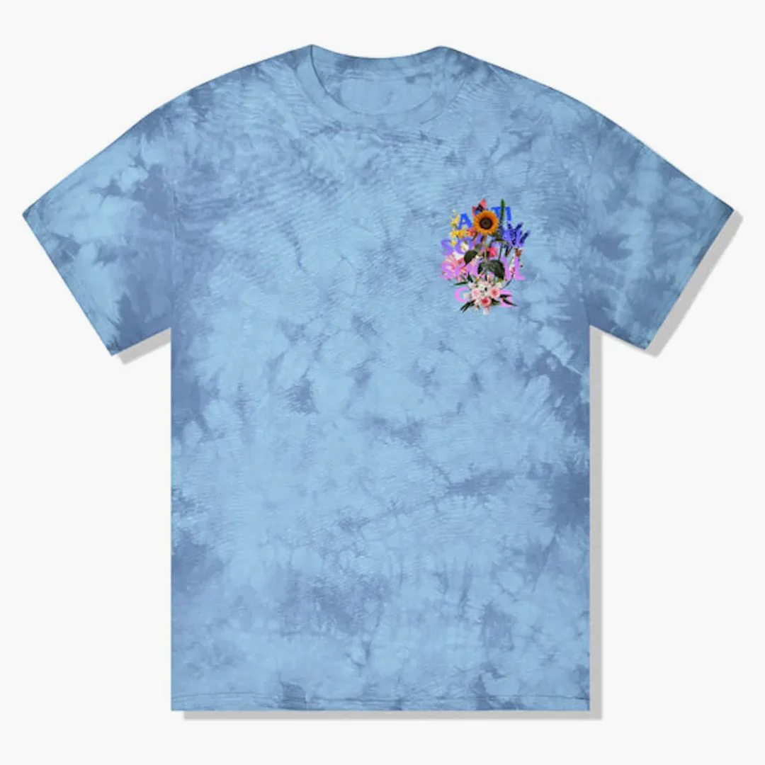 Anti Social Social Club Bouquet For The Old Days T-shirt Blue Tie Dye