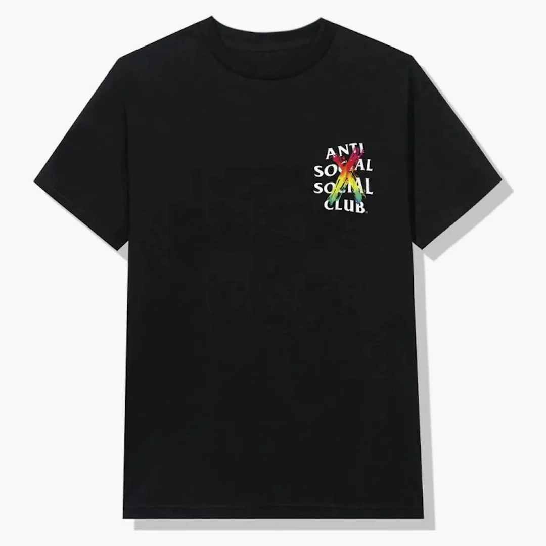 Anti Social Social Club Cancelled Rainbow Tee Black - Image 2