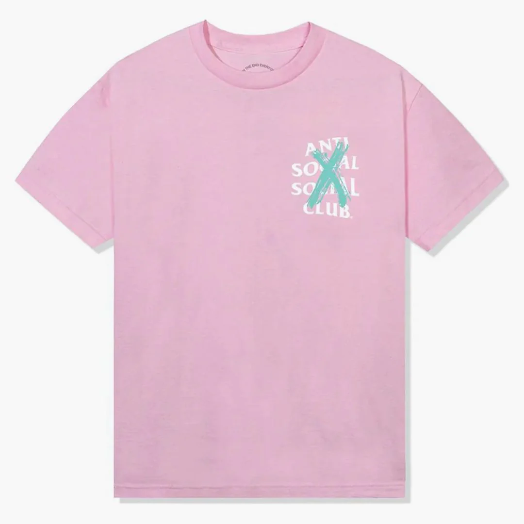 Anti Social Social Club Cancelled Vip Only Drop Tee Pink - Image 2