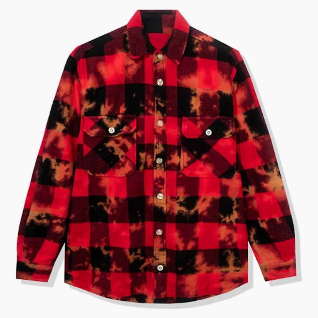 Anti Social Social Club Chromey Flannel Red Tie Dye - Image 2