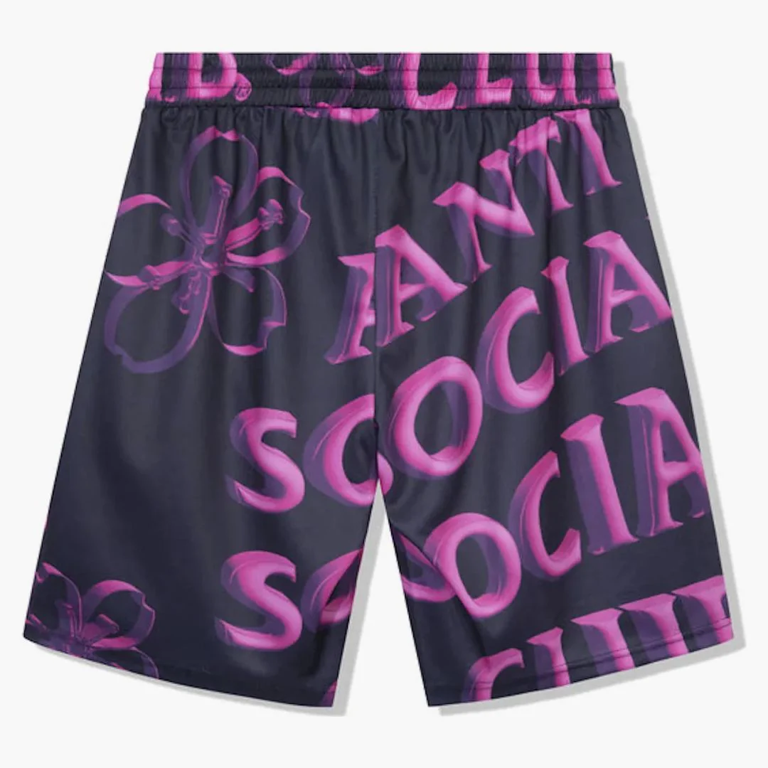 Anti Social Social Club Coral Crush Mesh Bored Shorts Black