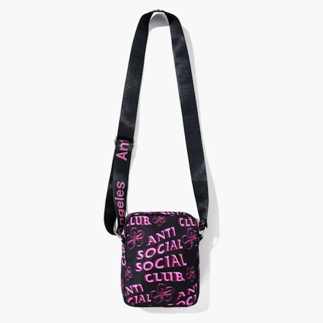 Anti Social Social Club Coral Crush Side Bag Black - Image 2