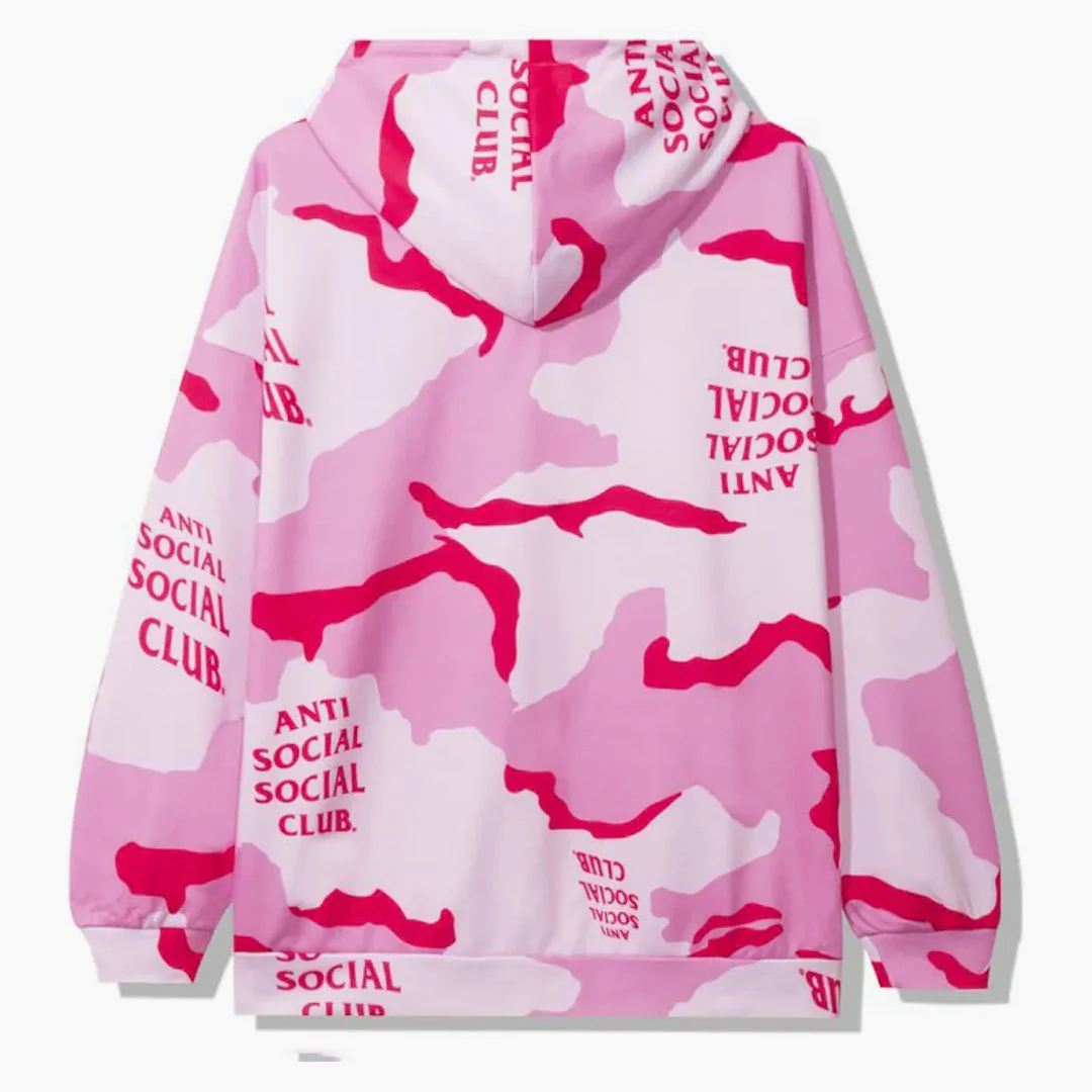 Anti Social Social Club Cotton Candy Hoodie Pink Camo - Image 2