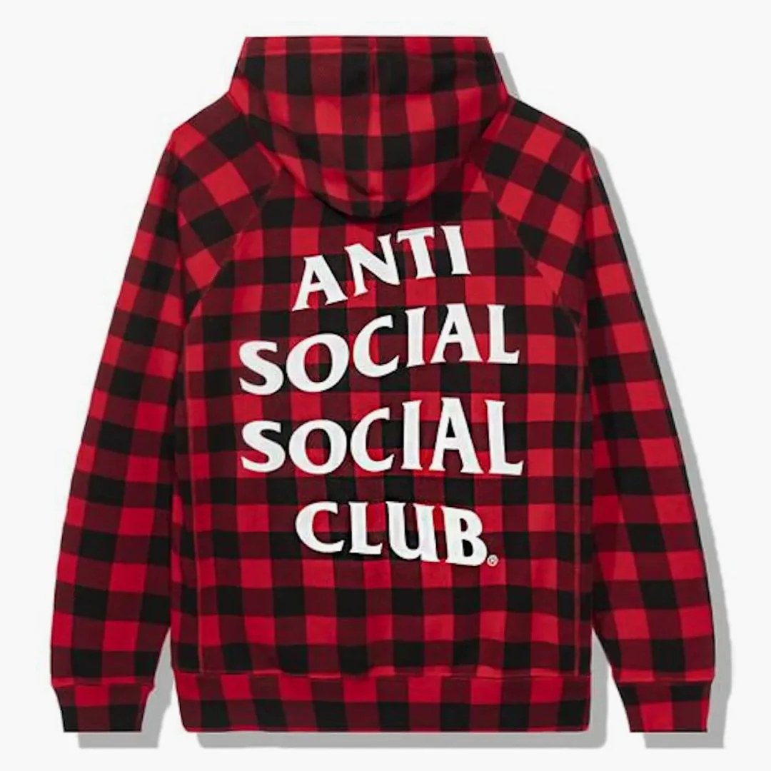 Anti Social Social Club Crossed Out Hoodie Checkered Red - Image 2