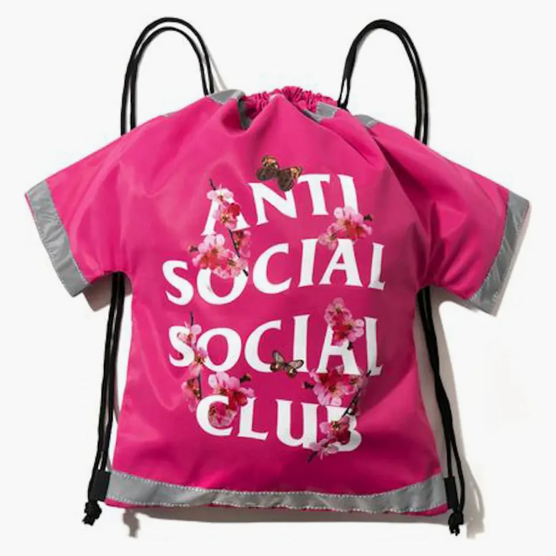 Anti Social Social Club Cute Af Drawstring Bag Pink