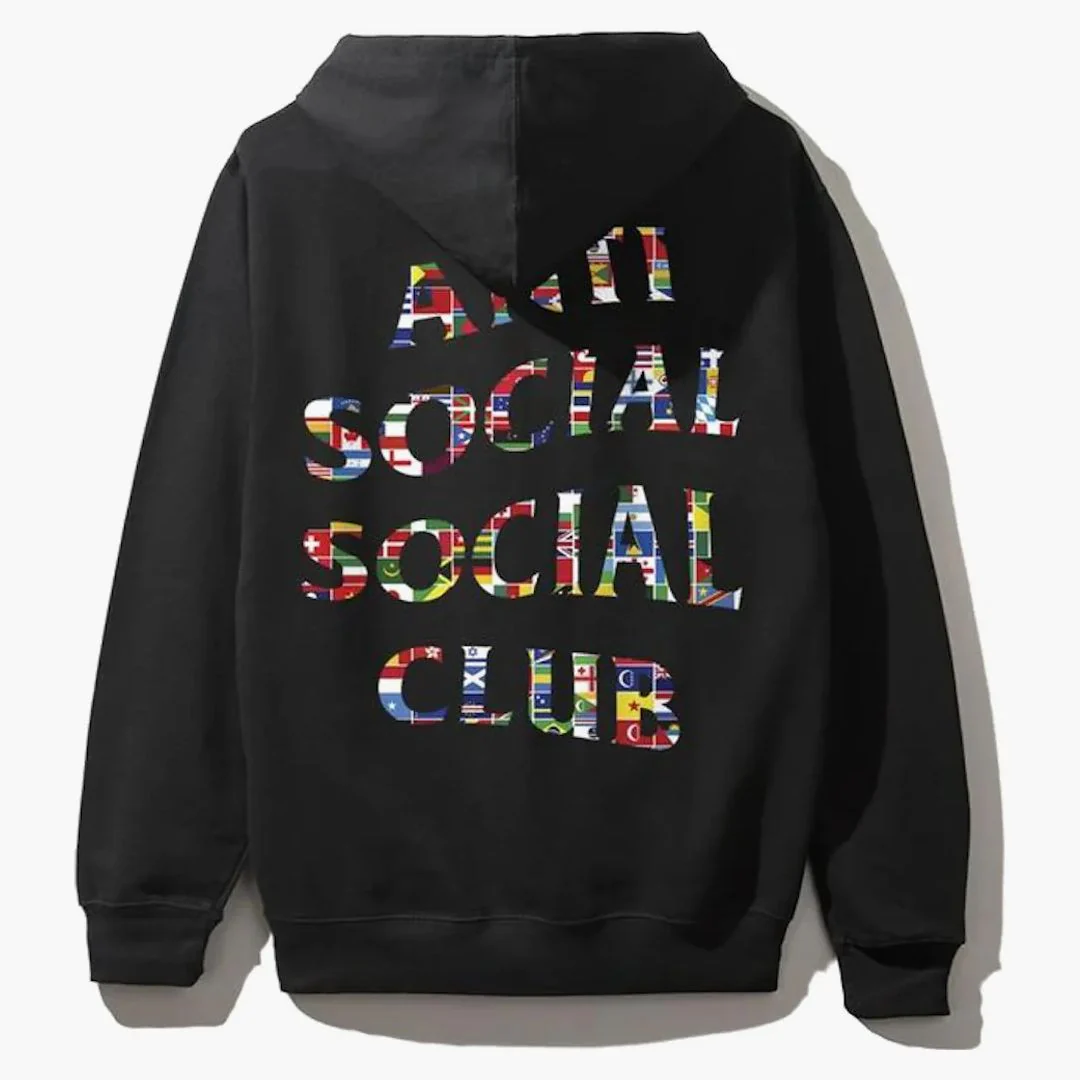 Anti Social Social Club Flag Hoodie Black - Image 2
