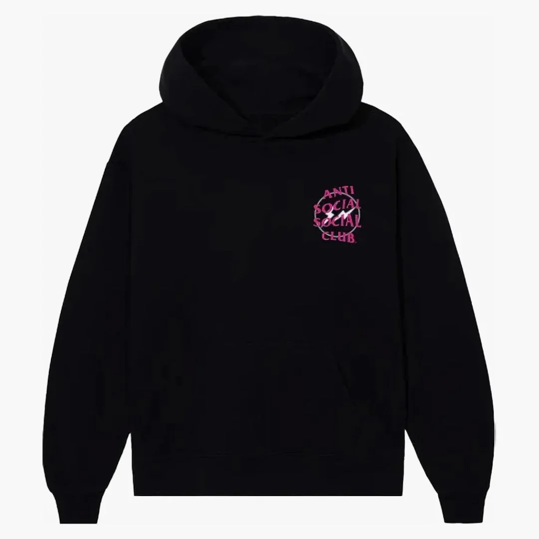 Anti Social Social Club Fragment Half Tone Hoodie Black/pink - Image 2