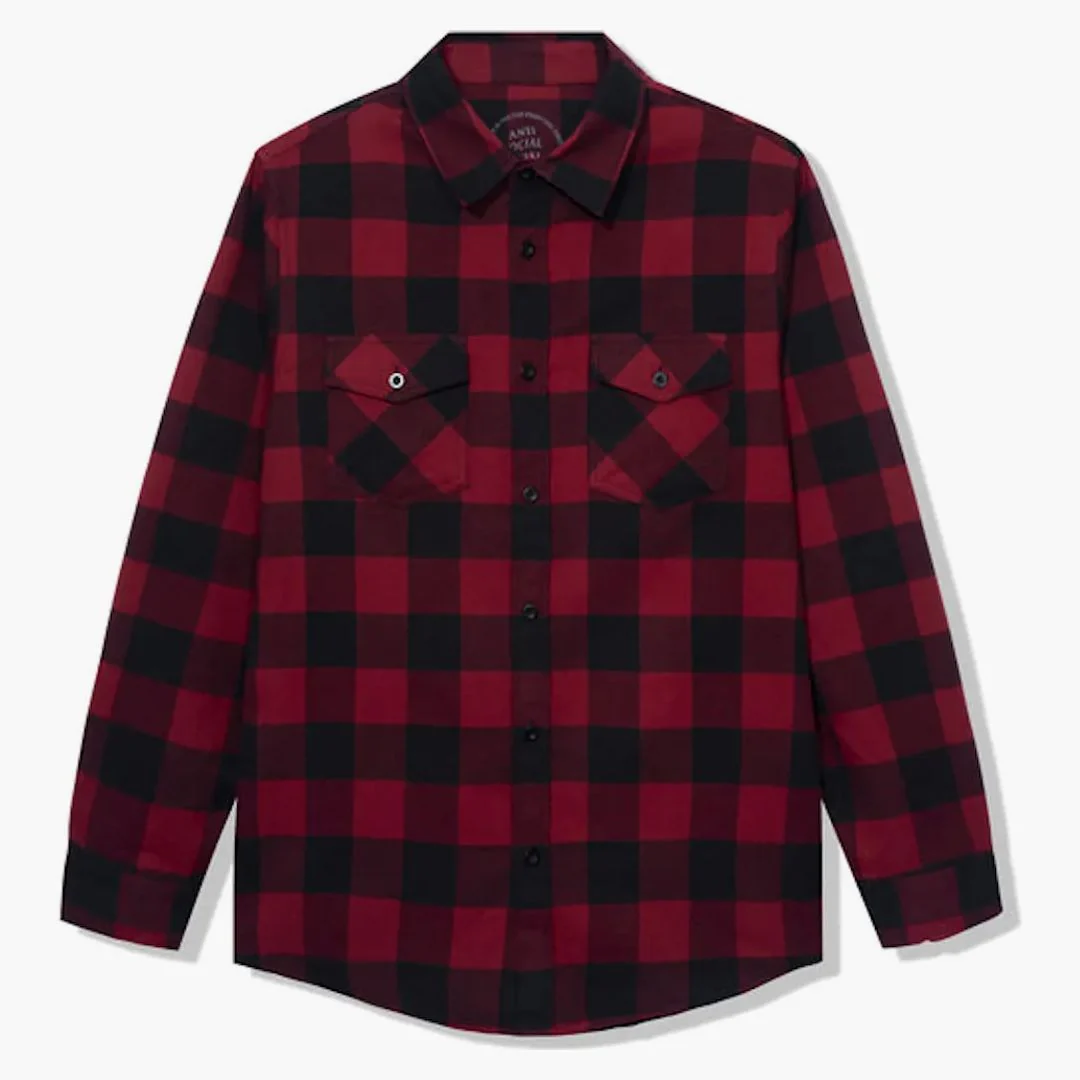 Anti Social Social Club Happiest Place On Earth Flannel Red
