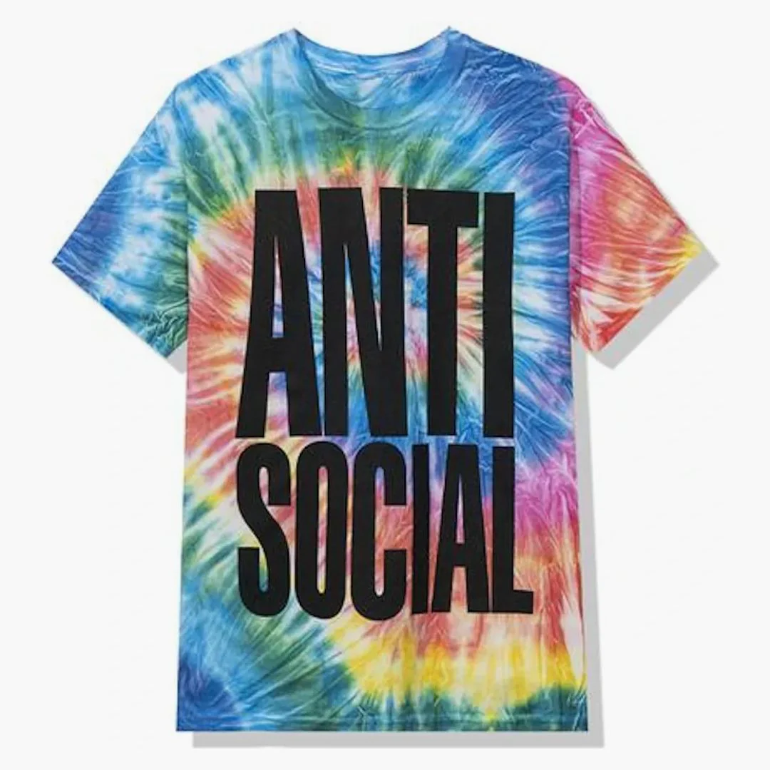 Anti Social Social Club Heatwave Tee Rainbow Tie Dye - Image 2