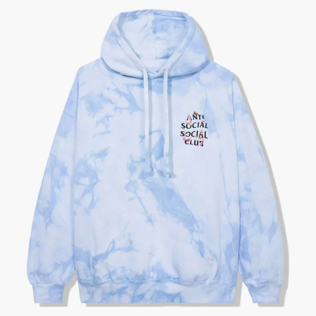 Anti Social Social Club Kkoch Never Dies Hoodie Blue Tie Dye - Image 2