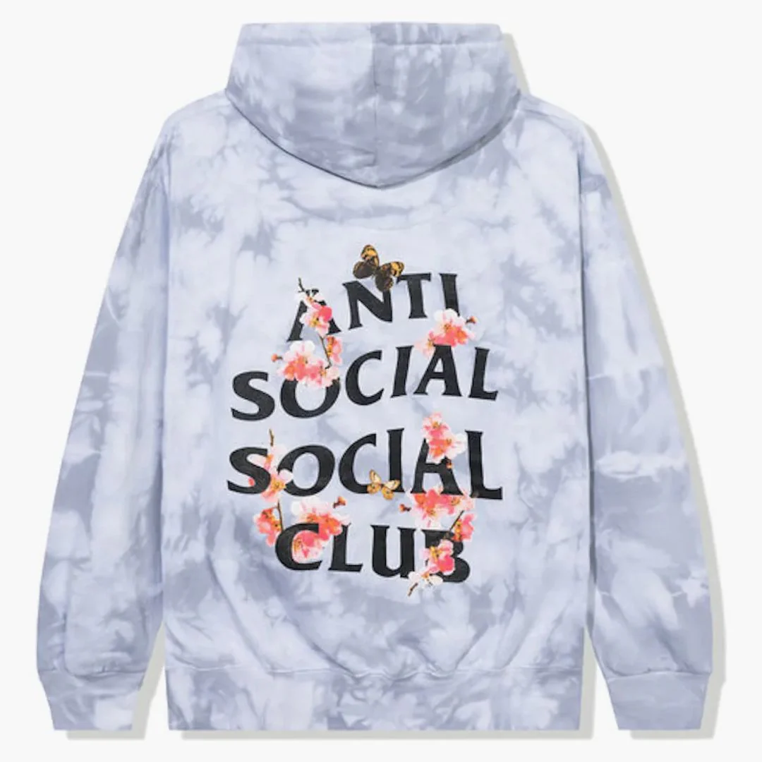 Anti Social Social Club Kkoch Never Dies Hoodie Grey Tie Dye - Image 2