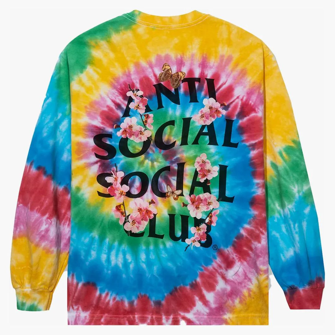 Anti Social Social Club Kkoch Wifi Long Sleeve Tee Tie Dye Rainbow