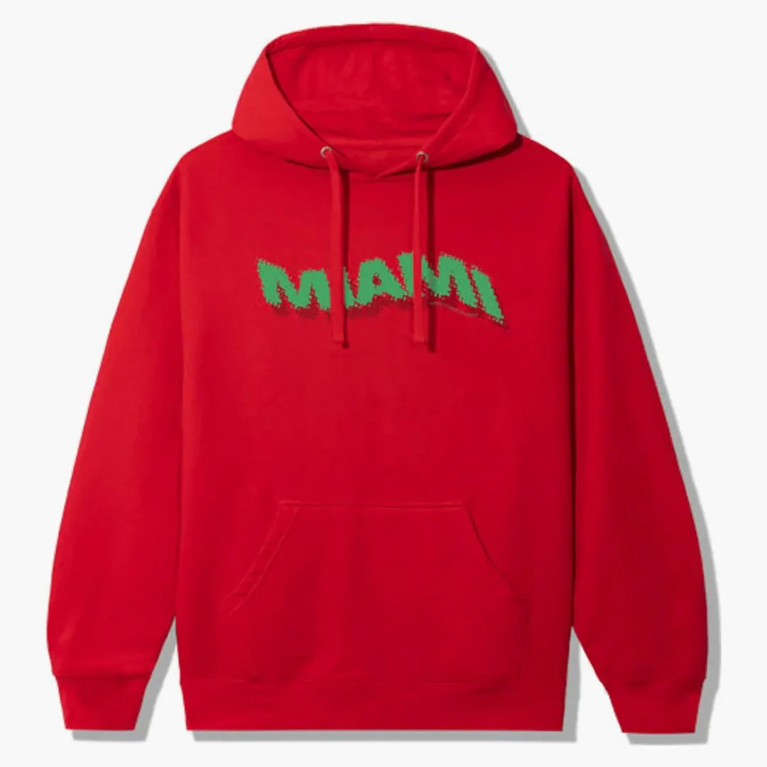 Anti Social Social Club Miami Hoodie Red - Image 2