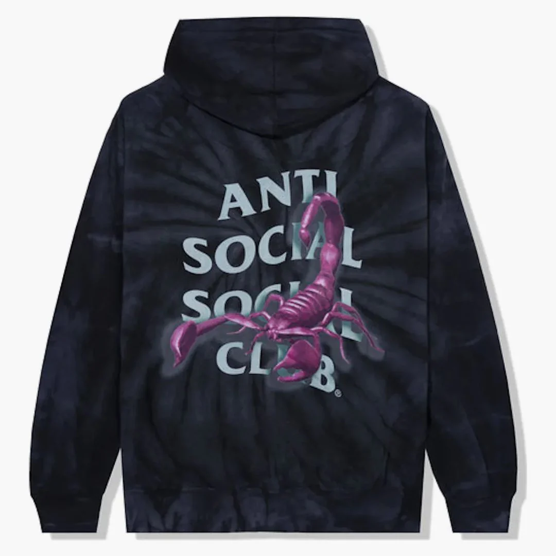 Anti Social Social Club Moodsting Hoodie Black Tie Dye - Image 2