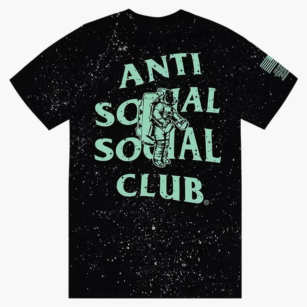 Anti Social Social Club Nasa Nebula Glow In The Dark Tee Black