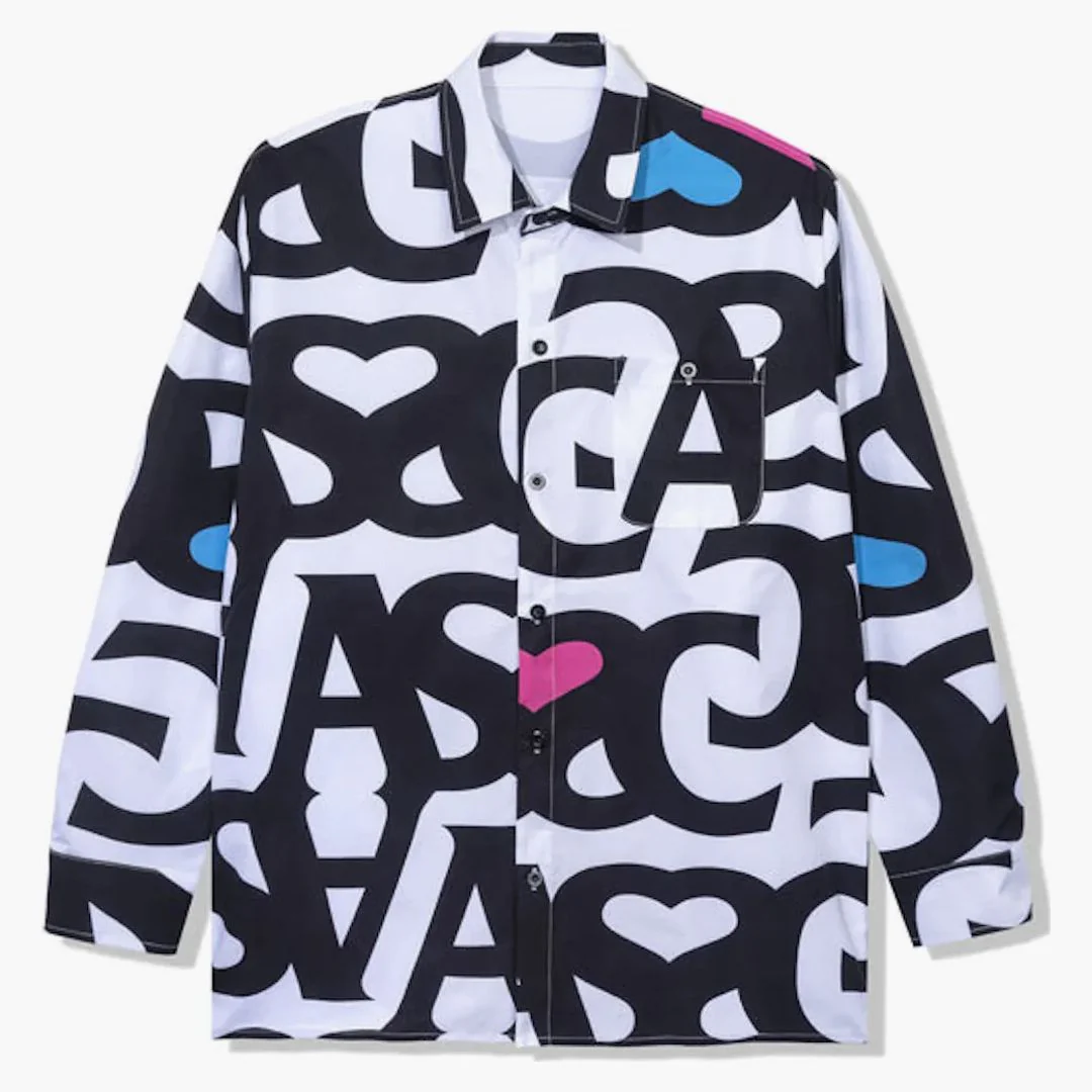 Anti Social Social Club Negative Space L/s Cotton Button Up White