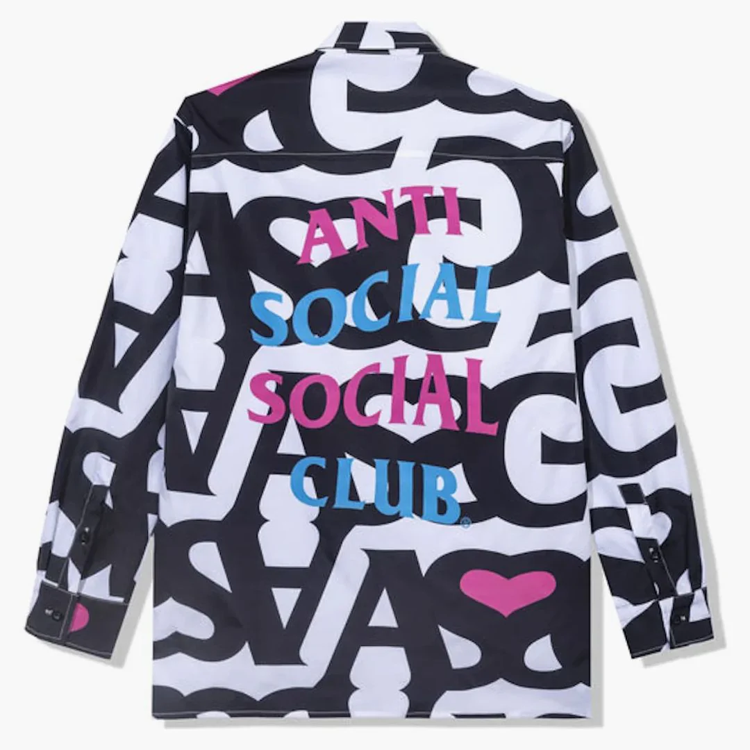 Anti Social Social Club Negative Space L/s Cotton Button Up White - Image 2
