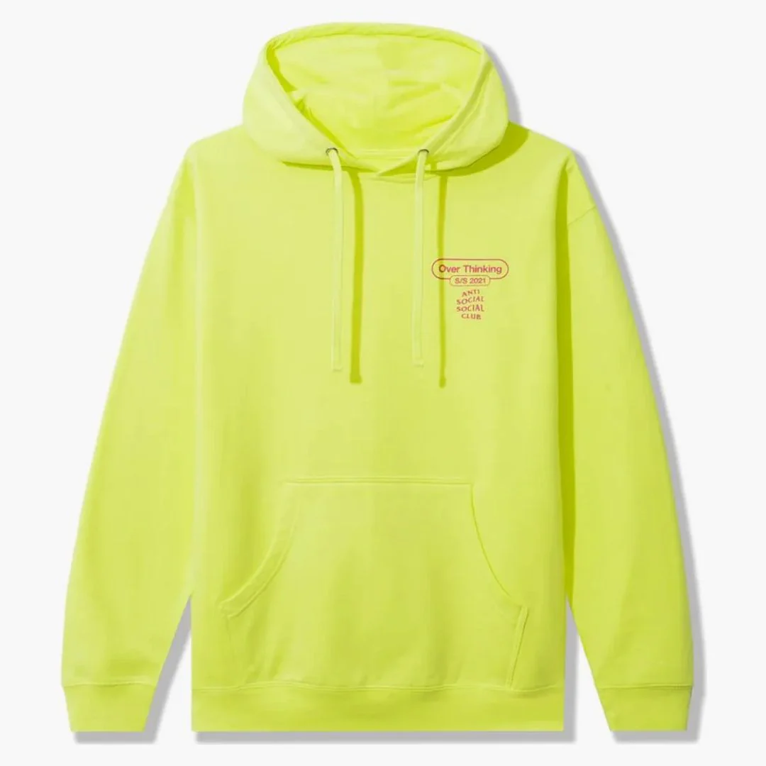 Anti Social Social Club Over Thinking 21 Hoodie Neon Green