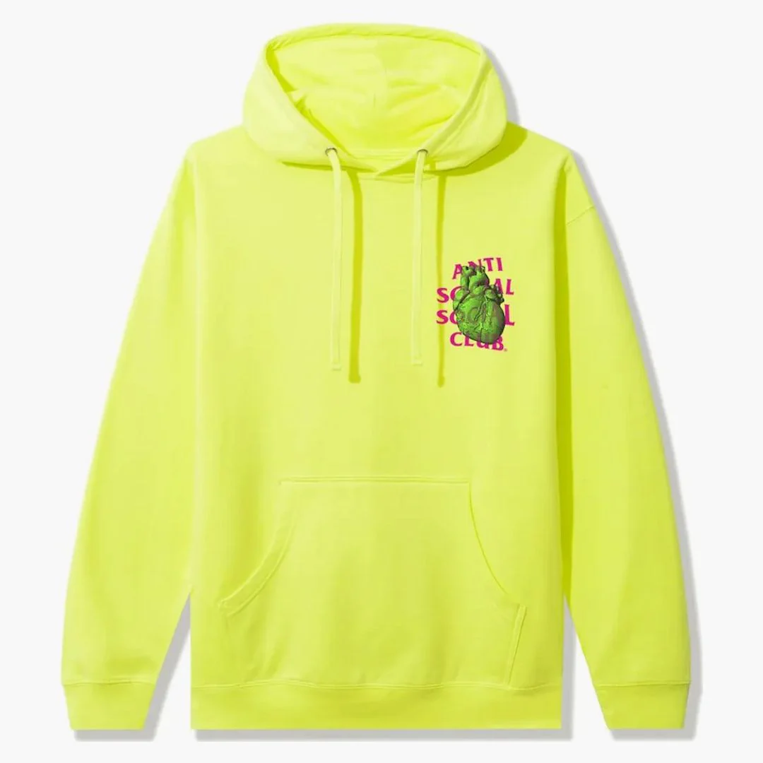 Anti Social Social Club Pulse Check Safety Hoodie Yellow - Image 2