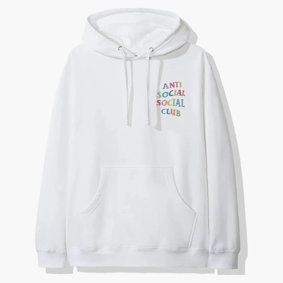 Anti Social Social Club Stud Belt Hoodie White - Image 2