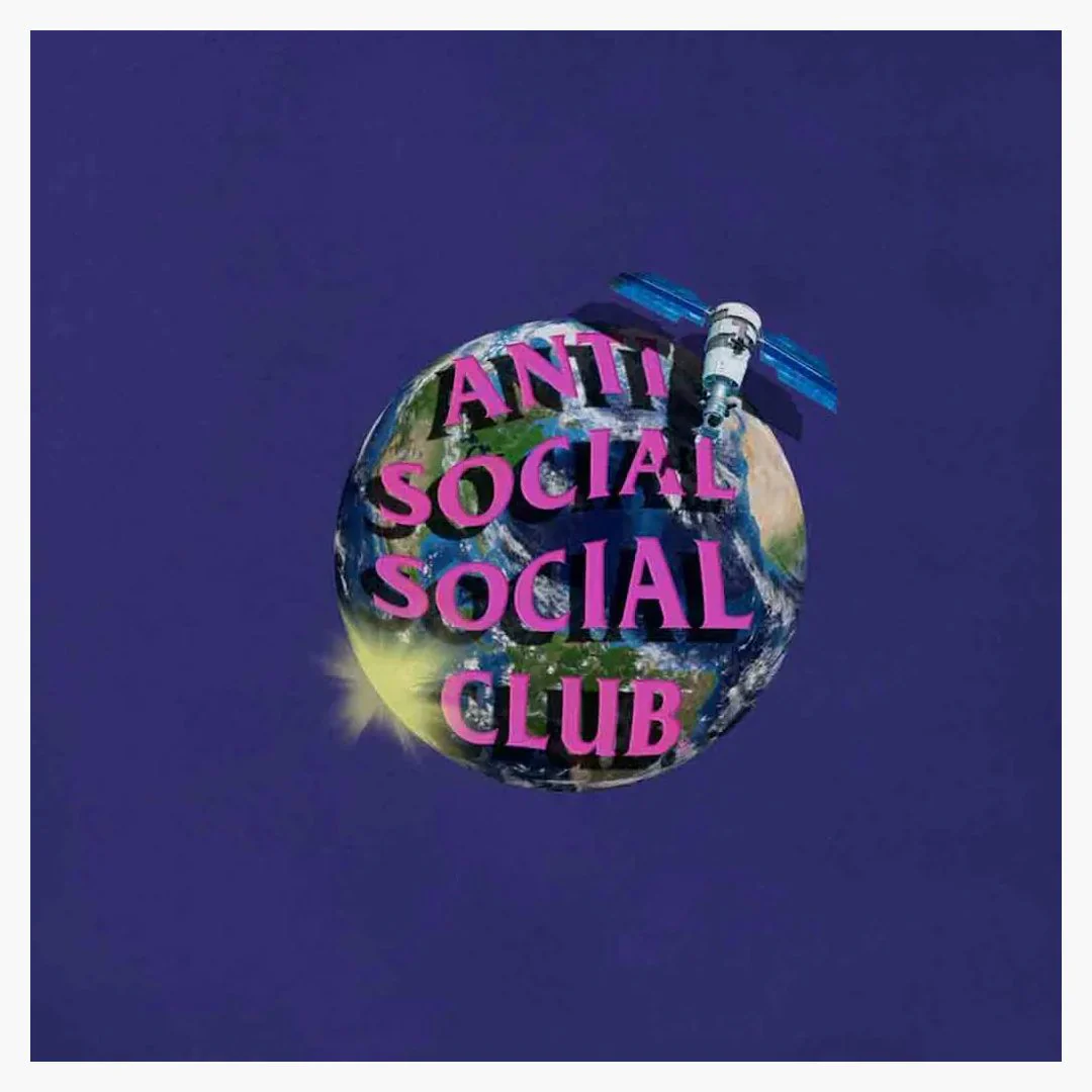 Anti Social Social Club Worldwide Hoodie Purple - Image 3