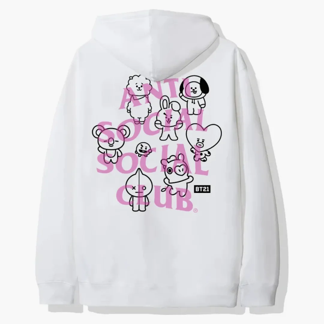 Anti Social Social Club X Bt21 Traceable Hoodie (fw19) White