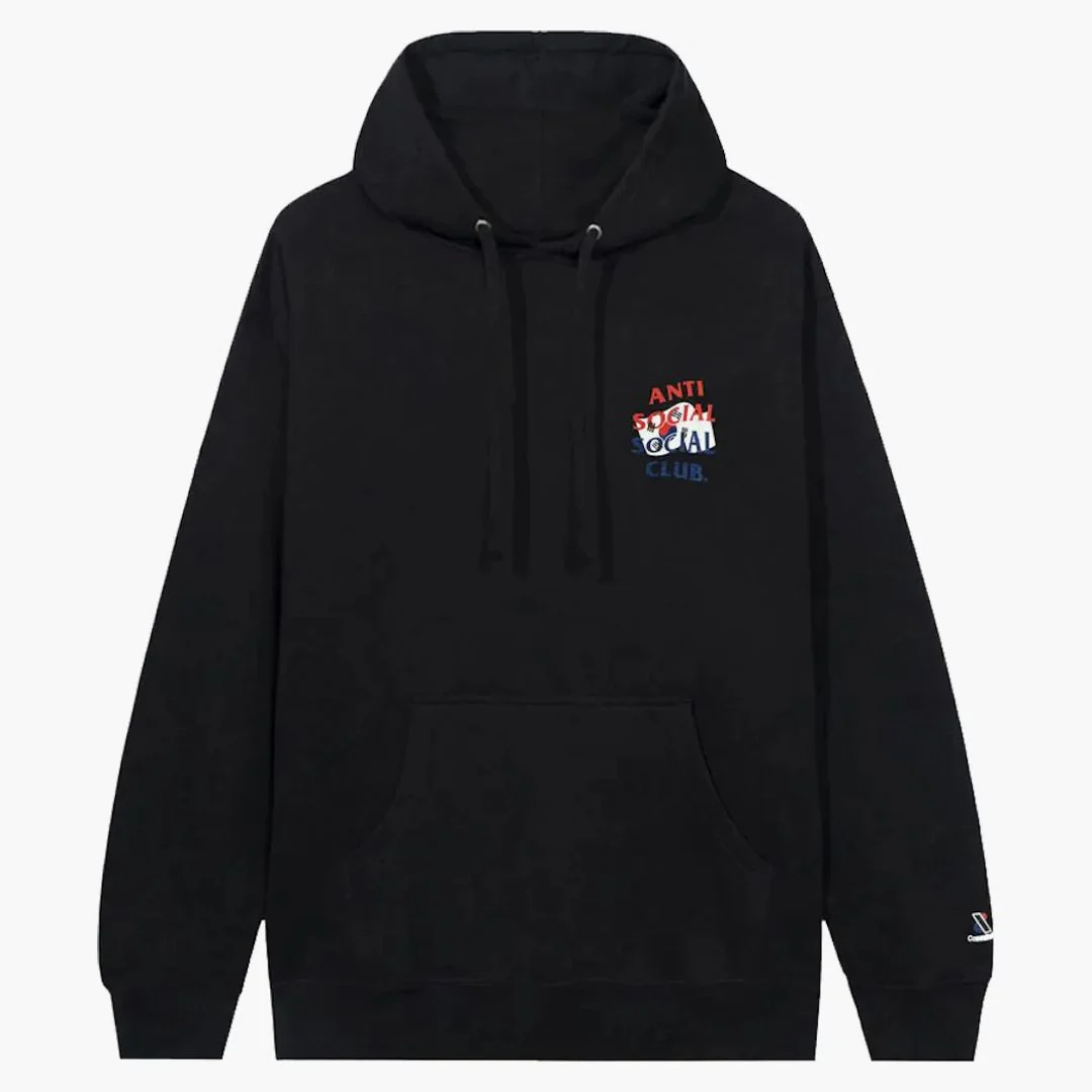 Anti Social Social Club X Case Study Flag Hoodie Black - Image 3