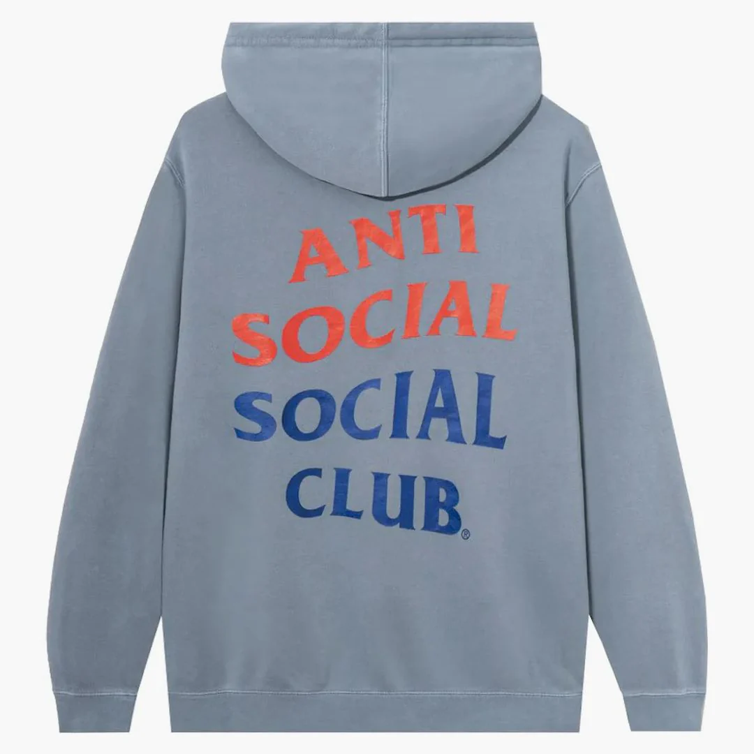 Anti Social Social Club X Case Study Flag Hoodie Blue - Image 2