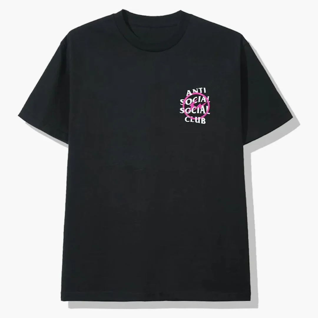 Anti Social Social Club X Fragment Pink Bolt Tee (fw19) Black