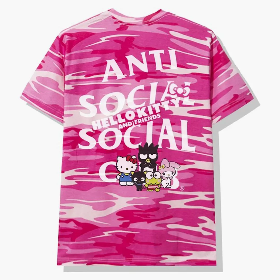 Anti Social Social Club X Hello Kitty And Friends Tee Pink Camo