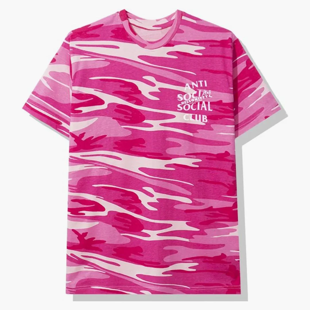 Anti Social Social Club X Hello Kitty And Friends Tee Pink Camo - Image 2