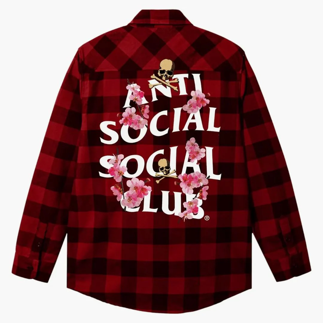 Anti Social Social Club X Mastermind Mmotch Flannel Red/black - Image 2