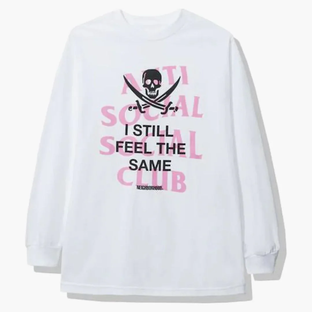 Anti Social Social Club X Neighborhood Black Jack L/s Tee White Pink