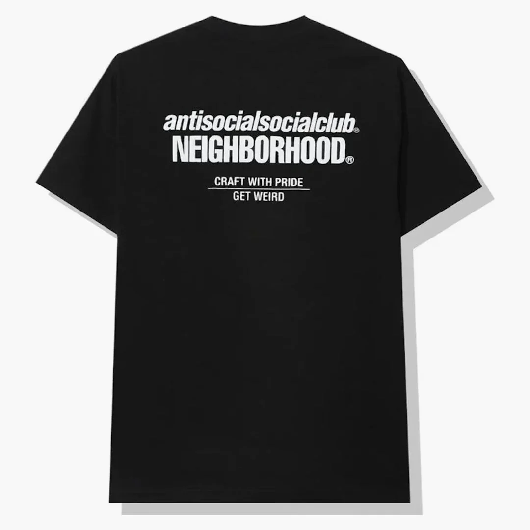 Anti Social Social Club X Neighborhood Cambered Black Tee Tee Black