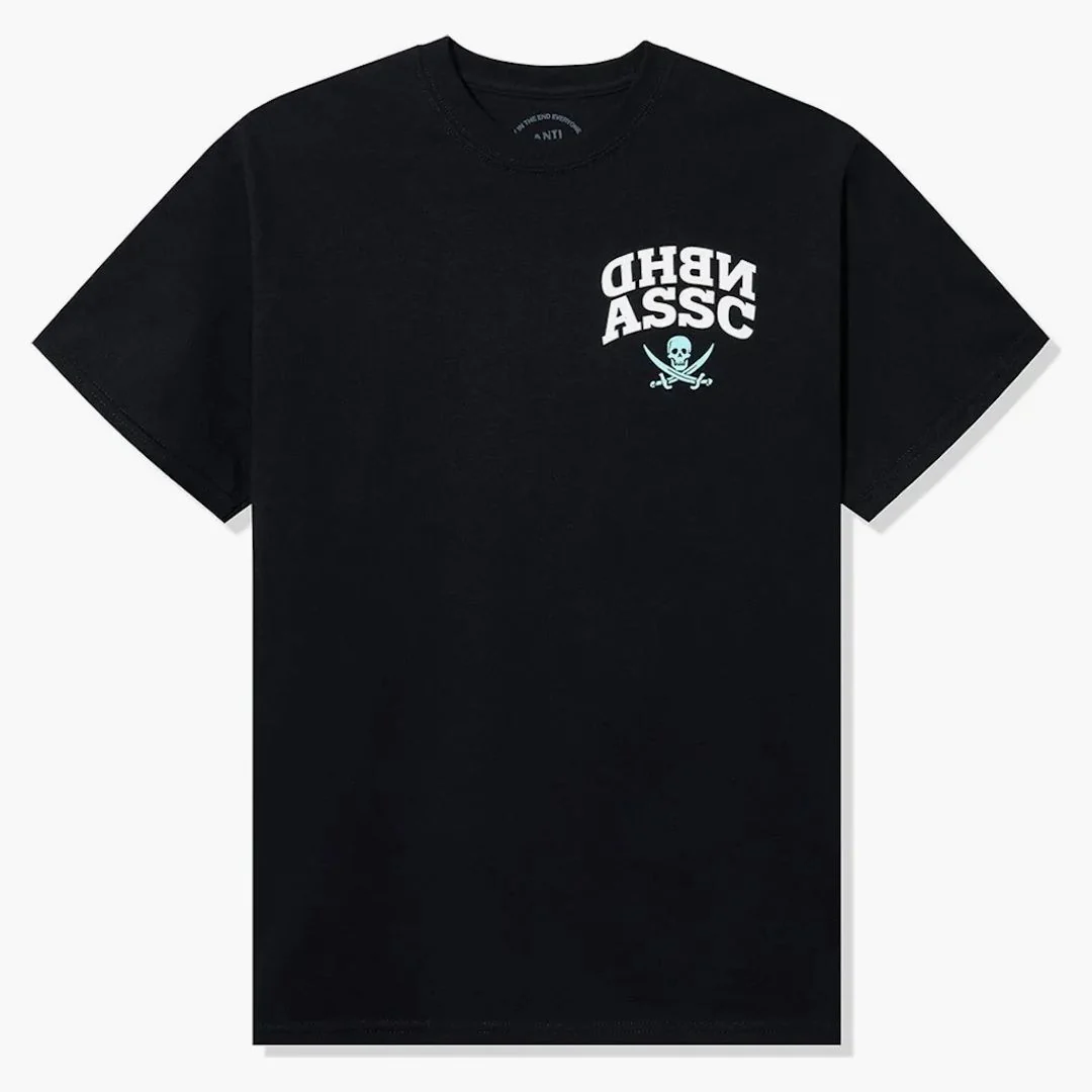 Anti Social Social Club X Neighborhood Reverse Blue Logo Tee Black